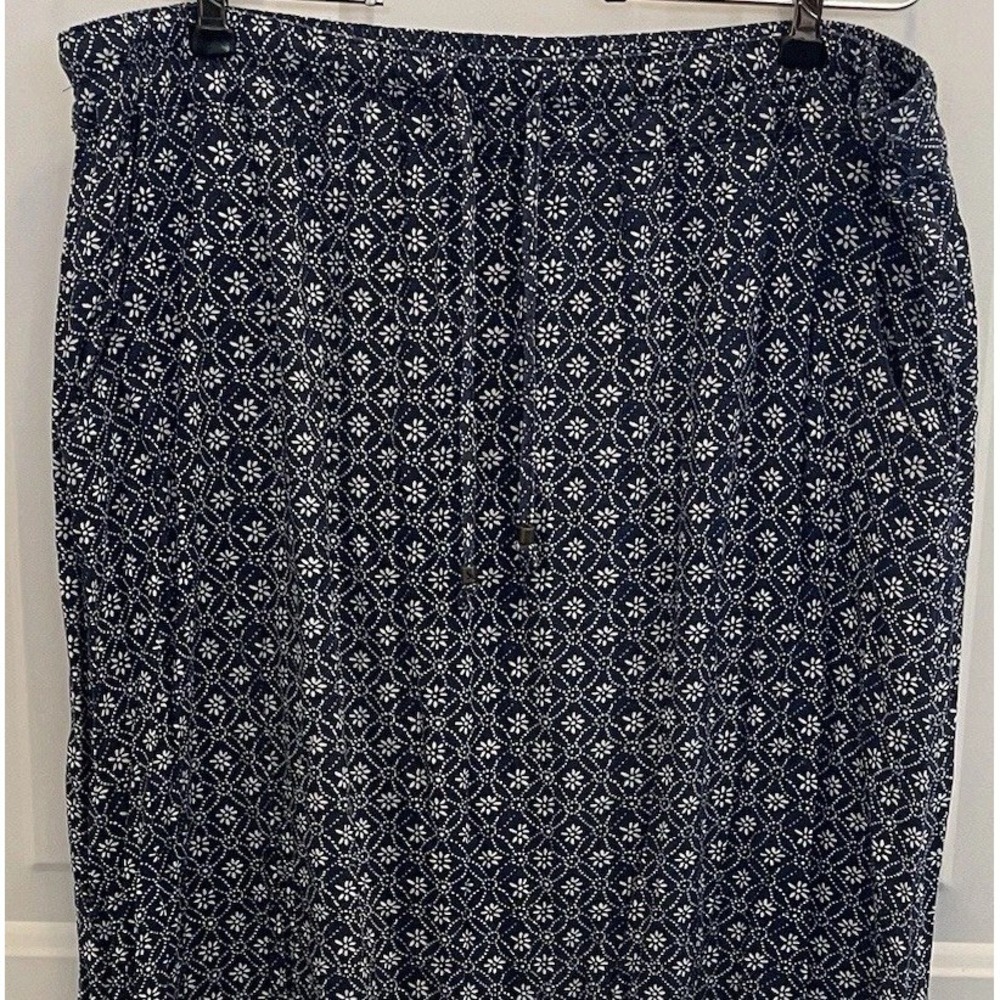 Eddie Bauer Blue Floral Maxi Skirt Womens XLT Tall Cottage‎ Romantic Coastal